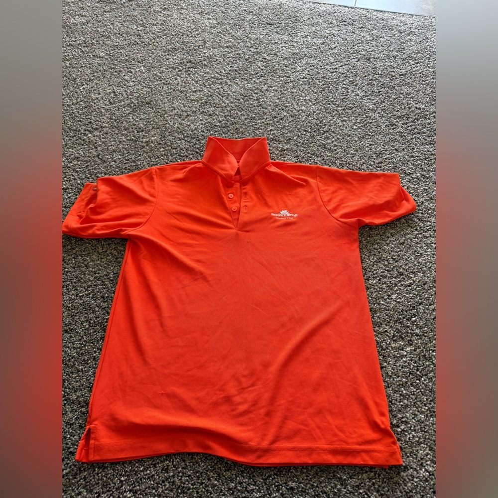 2 Orange Golf Polos Men's Size M
